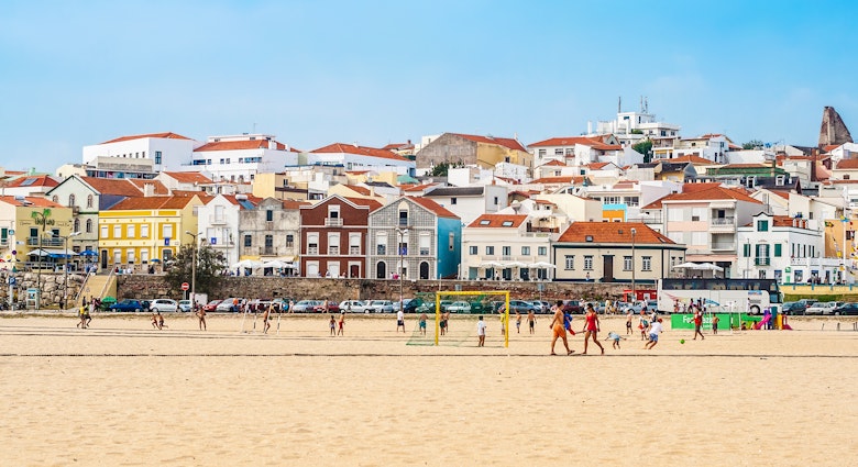 FIGUEIRA DA FOZ, PORTUGAL - Typical portuguese buildings, beach and coast of Figueira da Foz, ocean resort on the coast of Atlantic ocean: Figueira da Foz, Portugal, September 09, 2012., License Type: media, Download Time: 2025-04-02T13:00:05.000Z, User: sashabrady26, Editorial: true, purchase_order: 65050 - Digital Destinations and Articles, job: Lonely Planet, client: Where Locals Go Portugal, other: Sasha Brady