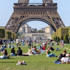 Paris, France - October 8, 2023 : Panoramic view of the Champ de Mars, Field of Mars, a large public greenspace with people in Paris France  License Type: media  Download Time: 2024-02-05T03:27:20.000Z  User: mvm_lonelyplanet  Is Editorial: Yes  purchase_order:   