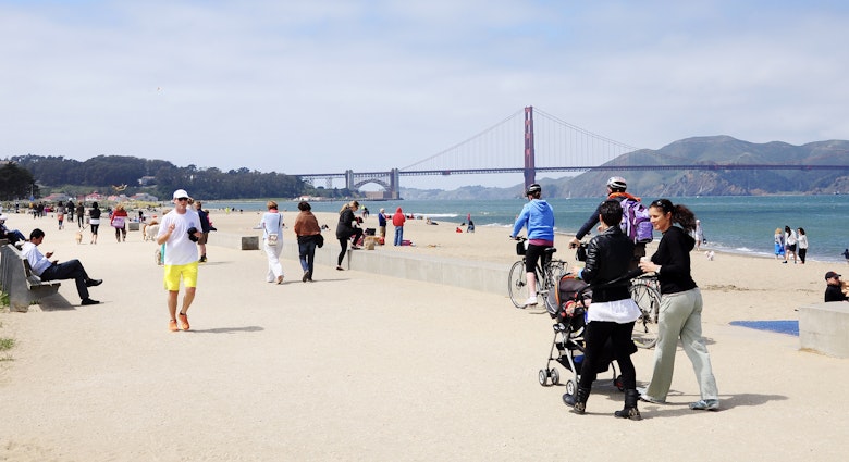 SAN FRANCISCO USA - APRIL 12, 2014 : View of Golden Gate Bridge from Crissy field. Crissy Field is now part of the Golden Gate National Recreation Area in San Francisco, California, United States. ; Shutterstock ID 374222908; purchase_order: 65050 - Digital Destinations and Articles; job: Lonely Planet Online Editorial; client: Best walks in San Francisco; other: Brian Healy
374222908
architecture, area, bay, beach, bicycle, blue, bridge, california, city, clear, coast, color, crissy, day, field, francisco, gate, golden, landmark, nature, ocean, outdoor, pacific, park, people, recreation, san, sea, sky, tourism, tourist, travel, walking, water
View of Golden Gate Bridge from Crissy field. Crissy Field is now part of the Golden Gate National Recreation Area in San Francisco, California, United States
