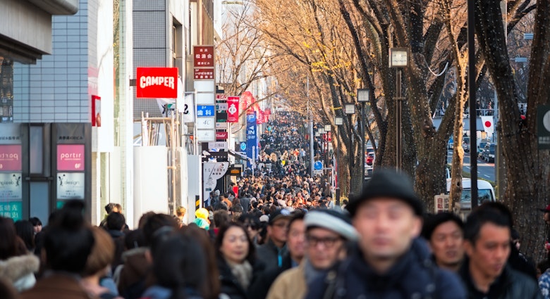 Tokyo, Japan - Jan 02, 2017 : Crowds walk through a Omote Sando Road. Omote-sando is considered one of most important shopping areas in Tokyo, the largest city in the world., License Type: media, Download Time: 2025-04-04T18:09:13.000Z, User: bhealy950, Editorial: true, purchase_order: 65050 - Digital Destinations and Articles, job: Lonely Planet Online Editorial, client: Guide to Harajuku, other: Brian Healy